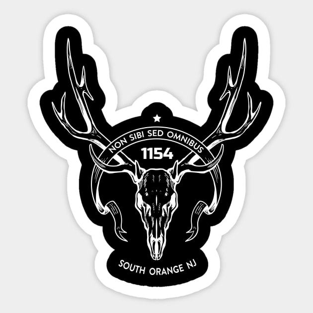 1154 Vintage Elk Skull (SO Ghost Version) Sticker by The 1154 Store